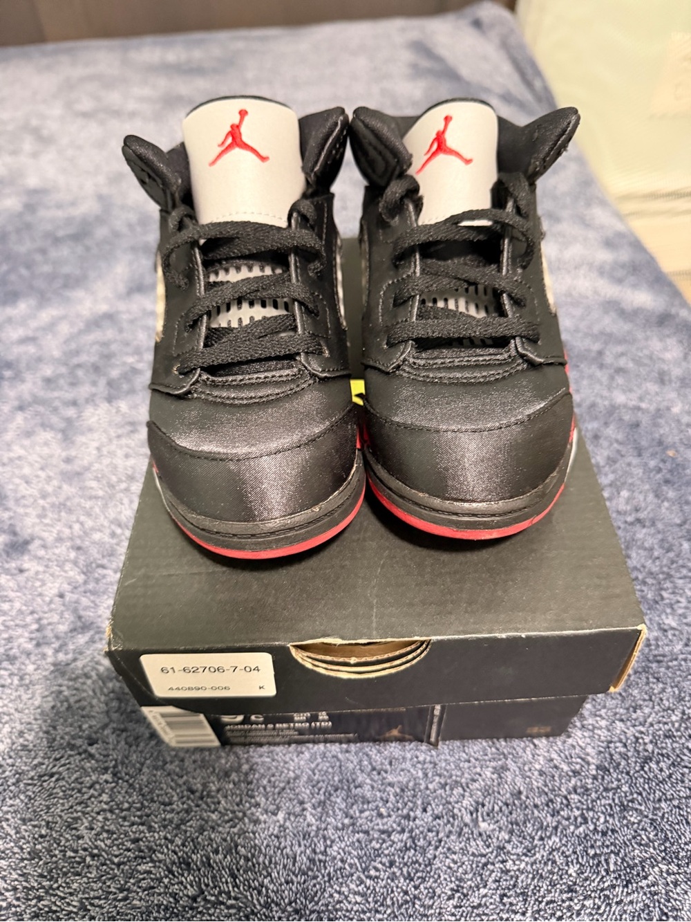 Jordan 5 Retro TD Black/University Red size 9C In Box